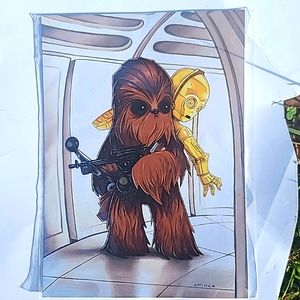 New Disney Chewbacca and C-P3O Postcard